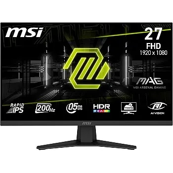 MSI MAG 274F 27-Inch FHD 1920x1080 Gaming Monitor - Rapid IPS, 200Hz, 0.5ms, HDR Ready, Eye Care, HDMI 2.0b, DP 1.2a, Frame-Less, Tilt-Adjustable, Vesa Mount, Black