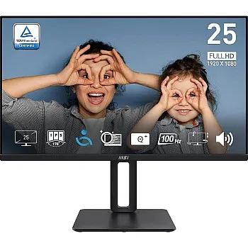 MSI PRO MP251P 24.5 Inch Full HD Office Monitor - 1920 x 1080 IPS Panel, 100 Hz, Eye-Friendly Screen, Built-in Speakers, Tilt-Adjustable - HDMI 1.4b, D-Sub (VGA)