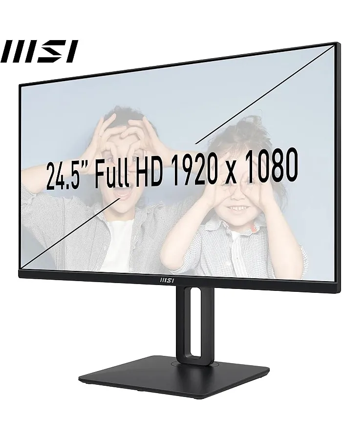 MSI PRO MP251P 24.5 Inch Full HD Office Monitor - 1920 x 1080 IPS Panel, 100 Hz, Eye-Friendly Screen, Built-in Speakers, Tilt-Adjustable - HDMI 1.4b, D-Sub (VGA)