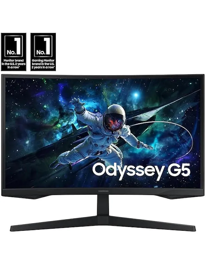 Samsung 27-Inch G55C Odyssey QHD 2K Curved Gaming Monitor, HRDR 10, VA Panel, 1ms MPRT, 165hz with Game Mode, Supports AMD FreeSync, HDMI and DisplayPort, Local Warranty