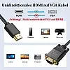 كيبل HDMI الى VGA من اوميفاين، محول كيبل فيديو (ذكر الى ذكر) متوافق مع راسبيري باي وروكو والكمبيوتر المكتبي واللابتوب والكمبيوتر الشخصي والش