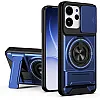 جراب حماية مقاوم للصدمات من البولي يوريثين الحراري والبولي كربونات مع مسند متوافق مع موبايل اوبو رينو 15F / رينو 15 5G (ازرق)