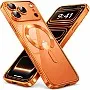 Grabist Magnetic case Compatible with iPhone 17 Pro Max, Full Camera Protection with lens, Compatible with wireless charging, Transparent Shockproof slim Protective Case (Orange)