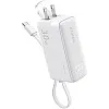 Anker Power Bank USB C Charger Block, 3-in-1 5,000mAh Portable Charger with Built-in USB-C Cable and Foldable AC Plug, 30W Max Compact Battery Pack, for iPhone 15 Series, Galaxy, MacBook and More