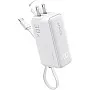 Anker Power Bank USB C Charger Block, 3-in-1 5,000mAh Portable Charger with Built-in USB-C Cable and Foldable AC Plug, 30W Max Compact Battery Pack, for iPhone 15 Series, Galaxy, MacBook and More