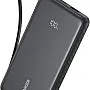 باور بانك من أنكر 10000 مللي امبير بمنفذ USB تايب-C مع شحن سريع و كابل مدمج للهاتف الذكي و الجهاز اللوحي، أسود