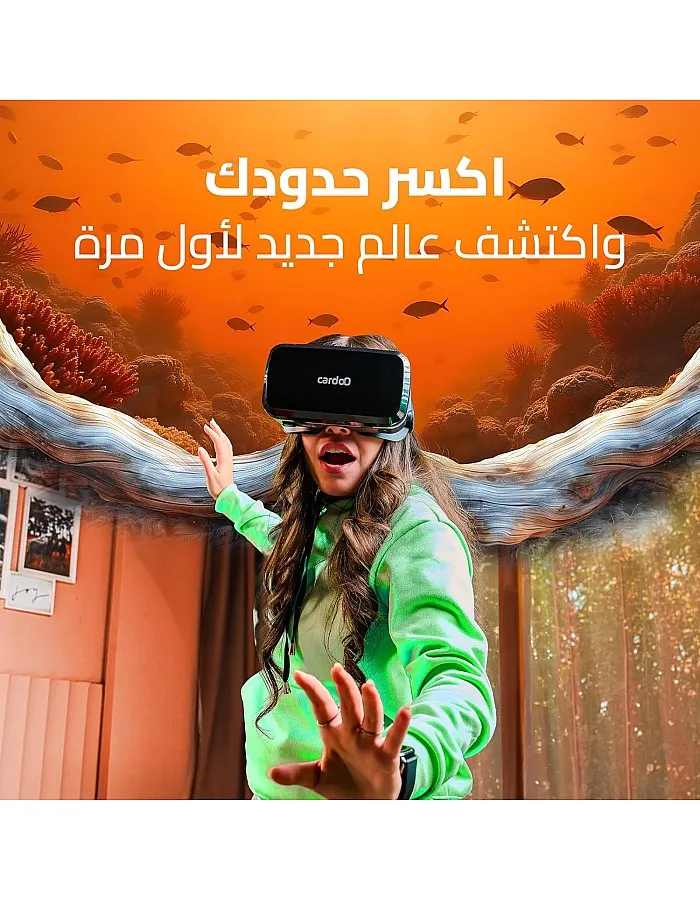 نظارة الواقع الافتراضي في آر بوكس جو خفيفة الوزن، نظارات الواقع الافتراضي لموبايلات أندرويد وiOS (4.8 الى 7.0) | رؤية بانورامية 360 درجة | زر متع
