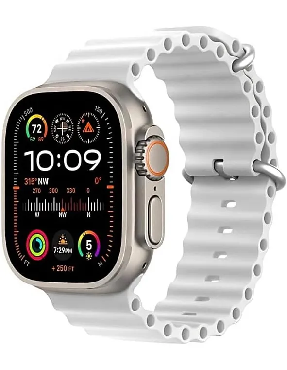 ADHOMAX New T800 Ultra2 Smart Watch Elegant Design 1.99", NFC, Fitness Tracker, Heart Rate, Oxygen Monitor, Calls, Wireless Charging | IOS and android for men, women (White Strap)
