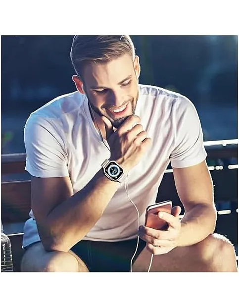 ADHOMAX New T800 Ultra2 Smart Watch Elegant Design 1.99", NFC, Fitness Tracker, Heart Rate, Oxygen Monitor, Calls, Wireless Charging | IOS and android for men, women (White Strap)