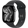 Apple Watch Series 11 GPS 46mm Smartwatch with Jet Black Aluminium Case with Black Sport Band M/L. Sleep Score, Fitness Tracker, Health Monitoring, Always-On Display, Water Resistant