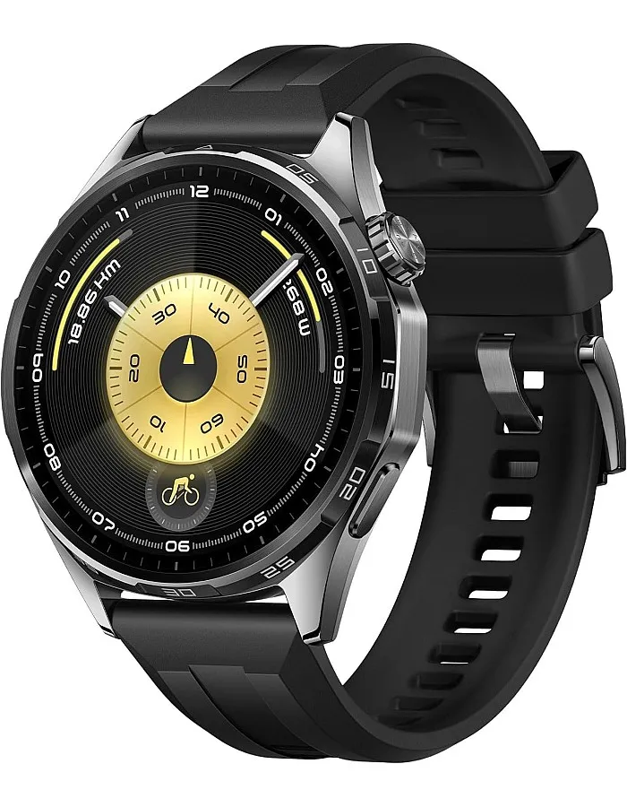 HUAWEI WATCH GT 6 GPS 46mm Smart Watch, 1.47''AMOLED Touchscreen, up to 21 days battery life, Cycling,100+ Sports Mode, iOS & Android, All-day Health Monitoring, Emotional Wellbeing, Black