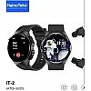 Haino Teko 12 Waterproof Smart Watch with Built-in Wireless Earbuds, Large AMOLED Display, 3 Pairs of Straps and Charging Cable Designed for Men - Black