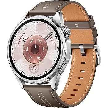 Huawei Watch GT 6 Atum-B19L Smart Watch, 46mm, Stainless Steel Case, Leather Strap, Grey - 1 Year Warranty