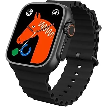 T800 Ultra Smart Watch Largest and Brightest Display Deep Waterproof With Video Controlling Assistant Wireless Fast Charging, BIGGER SCREEN SHOW MORE, Bluetooth, NFC (BLACK)