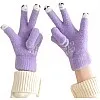1 Pair Women Cute Cartoon Touchscreen Winter Gloves - Warm Full Finger Gloves with Elastic Design and Soft Lining for Cold - Suitable for Outdoor Activities and Daily Use