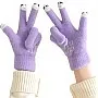 1 Pair Women Cute Cartoon Touchscreen Winter Gloves - Warm Full Finger Gloves with Elastic Design and Soft Lining for Cold - Suitable for Outdoor Activities and Daily Use