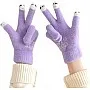 1 Pair Women Cute Cartoon Touchscreen Winter Gloves - Warm Full Finger Gloves with Elastic Design and Soft Lining for Cold - Suitable for Outdoor Activities and Daily Use