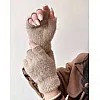 1 Pair Women Gloves Half Finger Gloves Elegant Plush Thick Warm Anti-cold Gloves