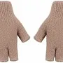 1 Pair Women Gloves Half Finger Gloves Elegant Plush Thick Warm Anti-cold Gloves