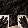 Black Lace Gloves for Women, Floral Pattern, Sheer Wrist Length, Elegant Evening Style