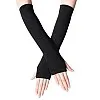 Cotton Wrist Long Sleeves with Finger Hole, Black