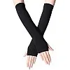 Cotton Wrist Long Sleeves with Finger Hole, Black