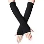 Cotton Wrist Long Sleeves with Finger Hole, Black