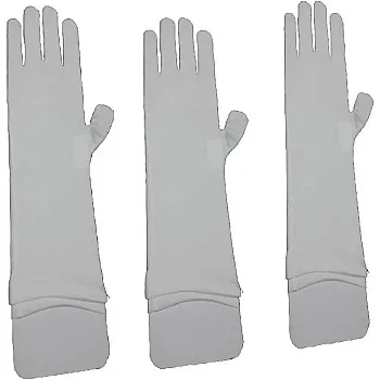 Girl's Lycra Gloves (White, Pack of 3)