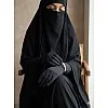 قفازات نقاب محتشمة بشاشة لمس للنساء - تغطية كاملة، مقاس واحد قابل للتمدد، قماش ناعم جيد التهوية، قفازات اسلامية للارتداء اليومي