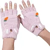 Winter Warm Gloves for Women - 2 in 1 Soft Fleece Flip Top Gloves – Cute Rabbit Gloves with Carrot Embroidery and Finger Holes – Cold Accessory for Walking, Driving, Outdoor Activities