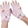 Winter Warm Gloves for Women - 2 in 1 Soft Fleece Flip Top Gloves – Cute Rabbit Gloves with Carrot Embroidery and Finger Holes – Cold Accessory for Walking, Driving, Outdoor Activities