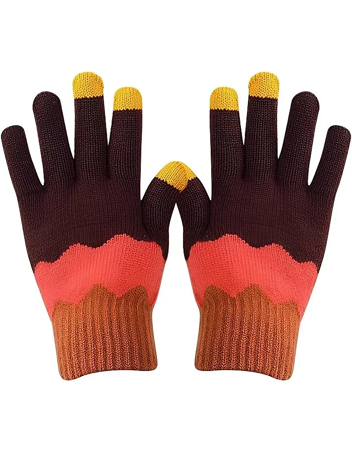 Winter Warm Knitted Gloves for Women Men Touchscreen - Soft Velvet Inner Lining with Elastic Wrist Strap - One Size Elastic Stylish Colorful Design - Thick and Comfortable Winter Gloves