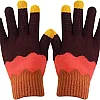 Winter Warm Knitted Gloves for Women Men Touchscreen - Soft Velvet Inner Lining with Elastic Wrist Strap - One Size Elastic Stylish Colorful Design - Thick and Comfortable Winter Gloves