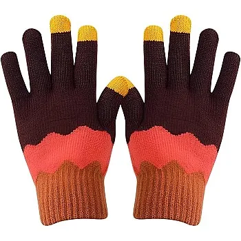 Winter Warm Knitted Gloves for Women Men Touchscreen - Soft Velvet Inner Lining with Elastic Wrist Strap - One Size Elastic Stylish Colorful Design - Thick and Comfortable Winter Gloves