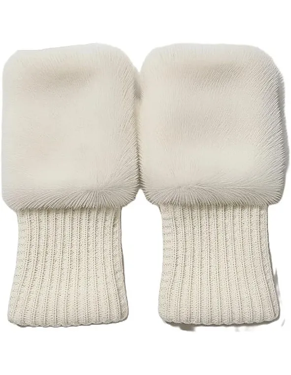 Women's Plush Gloves Half Finger Gloves Autumn Winter Warm Gloves