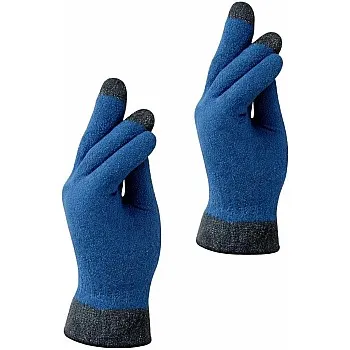 Women's Winter Gloves Fashion Design Blue with Grey Warm Gloves Fashion Women