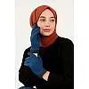 Women's Winter Gloves Fashion Design Blue with Grey Warm Gloves Fashion Women