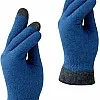 Women's Winter Gloves Fashion Design Blue with Grey Warm Gloves Fashion Women