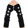 fashion mania Arm Warmers Y2K Star Arm Gloves Knitted Long Fingerless Gloves Black Arm Warmer for Women Goth Punk Cosplay Accessories