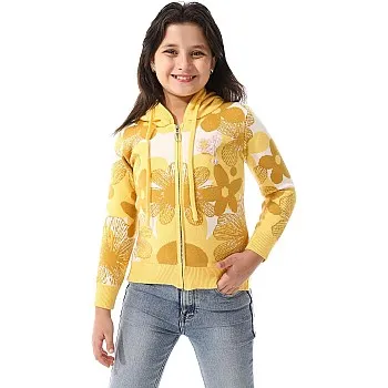 Andora girls Self Patterned With A Pin-on Toy Pullover Sweater