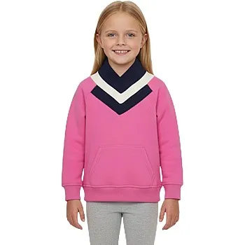 Girls Girls' velvet half-neck hoodie Girls' velvet half-neck hoodie