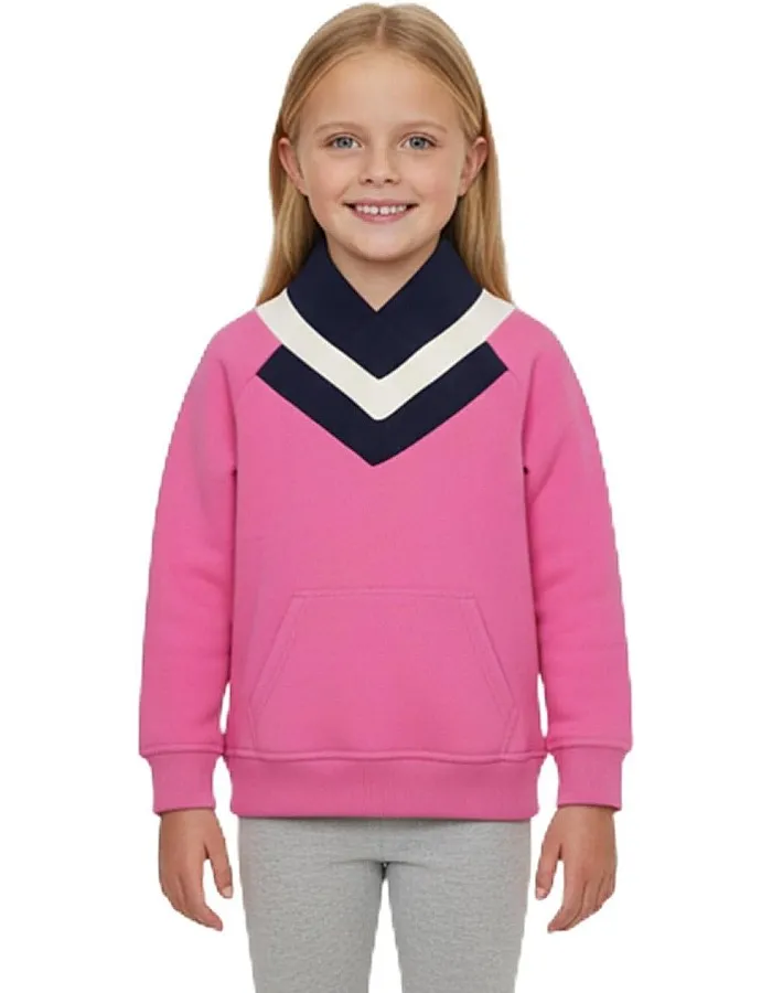 Girls Girls' velvet half-neck hoodie Girls' velvet half-neck hoodie