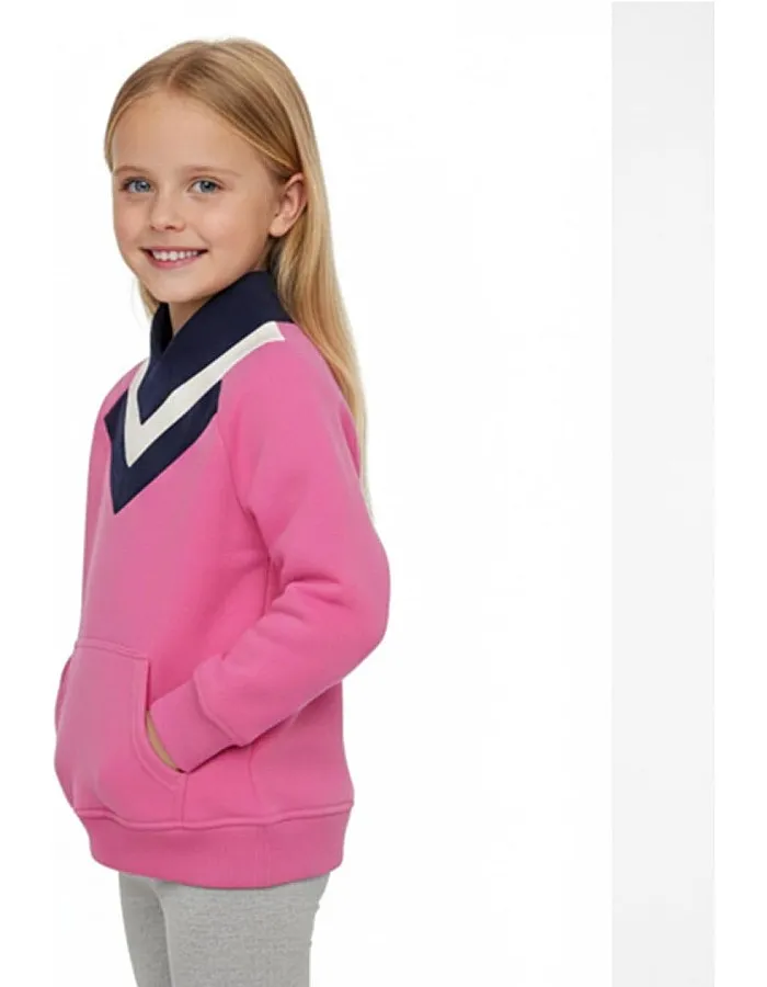 Girls Girls' velvet half-neck hoodie Girls' velvet half-neck hoodie
