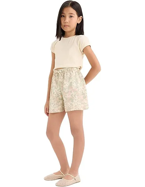 DeFacto Girl Casual Short Woven Bottom Short,Green 7/8 Y