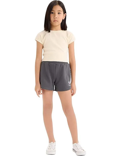 DeFacto Girl Short Casual Knitted Bottom Short E0729A8,Anthra 8/9 Y