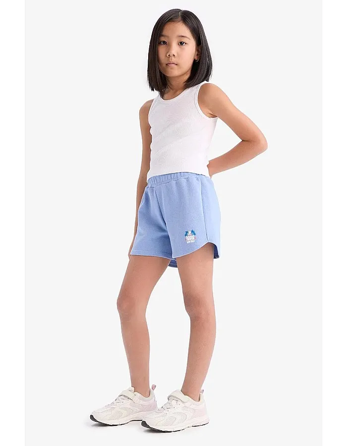 DeFacto Girl Short Casual Knitted Bottom Short E0729A8,Blue 9/10 Y