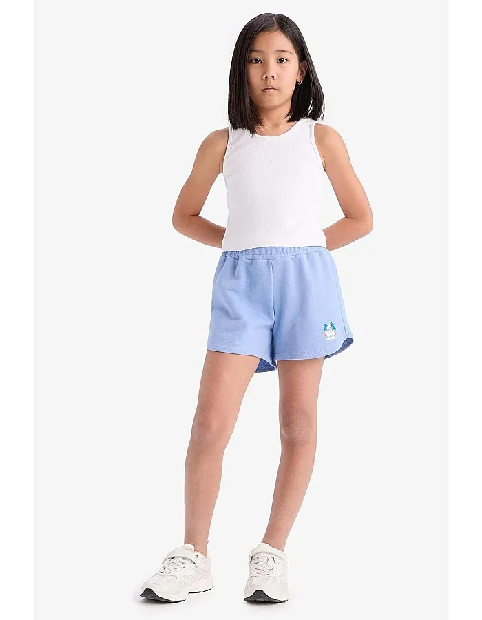 DeFacto Girl Short Casual Knitted Bottom Short E0729A8,Blue 9/10 Y