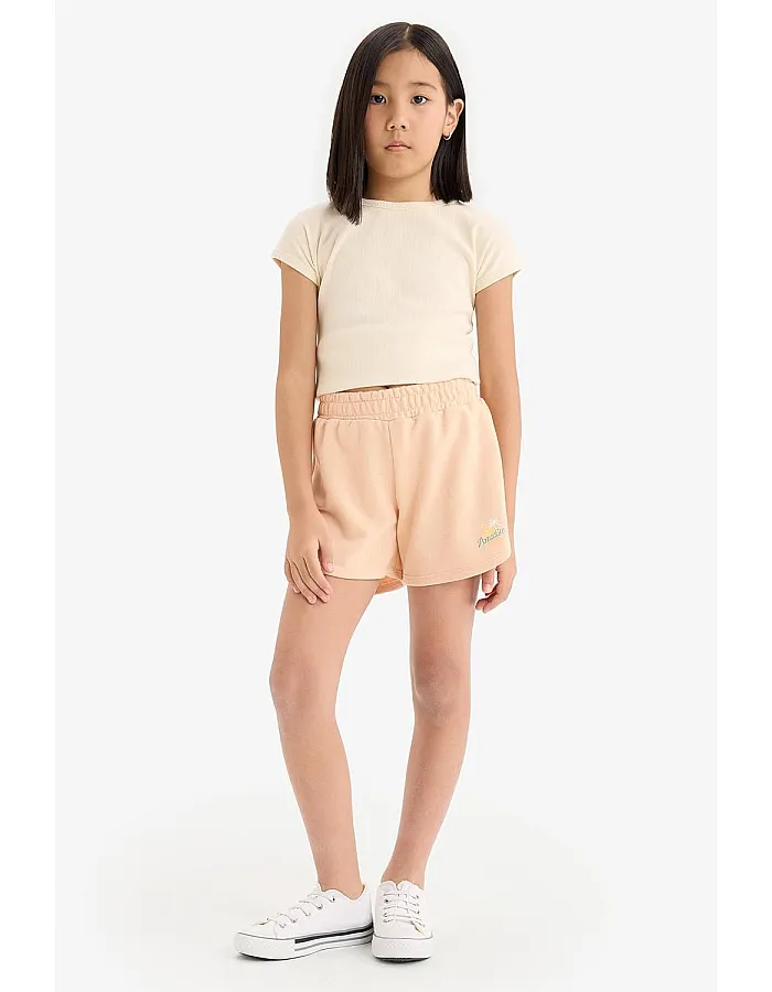 DeFacto Girl Short Casual Knitted Bottom Short E0729A8,Salmon 5/6 Y