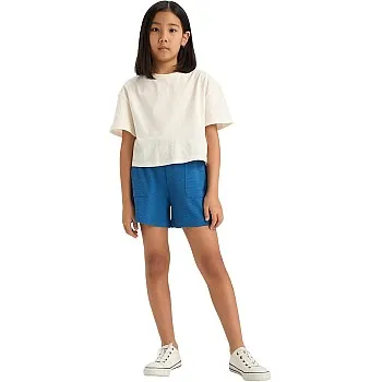 DeFacto Girl Short Casual Knitted Bottom Short E4426A8,Blue 11/12 Y