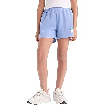 DeFacto Mädchen Shorts mit elastischem Bund bedruckt, blu, 8/9 Yıl